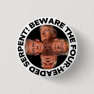 BÓTON REDONDO 2.54CM BOTÃO "SERPENTE DE QUATRO CABEÇAS" TRUMP