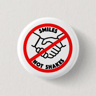 Bóton Redondo 2.54cm Botão SMILES NÃO SHAKES