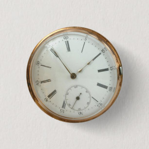 Bóton Redondo 2.54cm Botão Steampunk Nostalgic Tempus Fob Watch