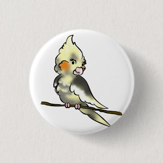Bóton Redondo 2.54cm Botão tímido do Cockatiel