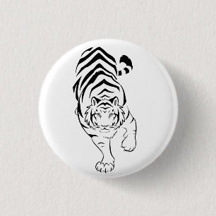 Bóton Redondo 2.54cm Botão tribal de Pinback do tigre