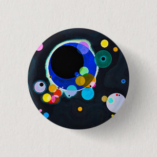 Bóton Redondo 2.54cm Botão Vários Círculos do Kandinsky
