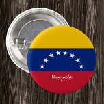 Bóton Redondo 2.54cm Botão Venezuela, Bandeira venezuelana patriótica<br><div class="desc">Botões: Venezuela e bandeira venezuelana - adoro meu país,  viagem,  feriado,  patriotas nacionais/fãs desportivos</div>
