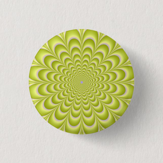 Bóton Redondo 2.54cm Botão verde limão e Violet Rosette (Frente)