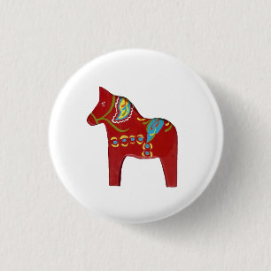 Bóton Redondo 2.54cm Botão vermelho do cavalo de Dala
