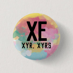 Bóton Redondo 2.54cm Botão Xe Xyr Xyrs Pronouns