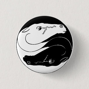 Bóton Redondo 2.54cm Botão Yin Yang