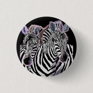 Bóton Redondo 2.54cm Botão Zebra casal