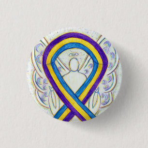 Bóton Redondo 2.54cm Botões Anjo de Sensibilização do Cancer da Bexi