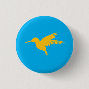 Bóton Redondo 2.54cm Botões do Azure Hummingbird - Inspirados no Céu