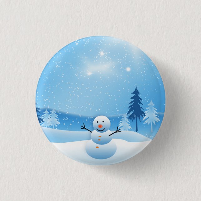 Bóton Redondo 2.54cm Botões do boneco de neve (Frente)