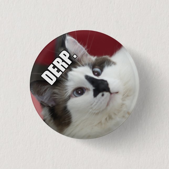 Bóton Redondo 2.54cm Botões do gato de Derp (Frente)