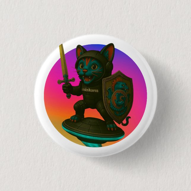 Bóton Redondo 2.54cm botões dos gatos (Frente)