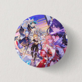Bóton Redondo 2.54cm Botões Genshin Xiao Hu Tao Childe Shogun Jogo