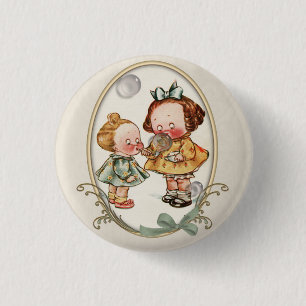 Bóton Redondo 2.54cm Botões minúsculos da ilustração do vintage das