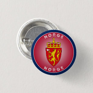 Bóton Redondo 2.54cm Brasão de Armas da Noruega em Forma Circular