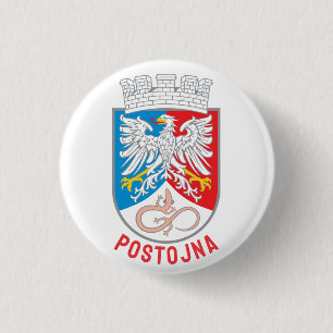 Bóton Redondo 2.54cm Brasão de Armas de Postojna, Eslovênia