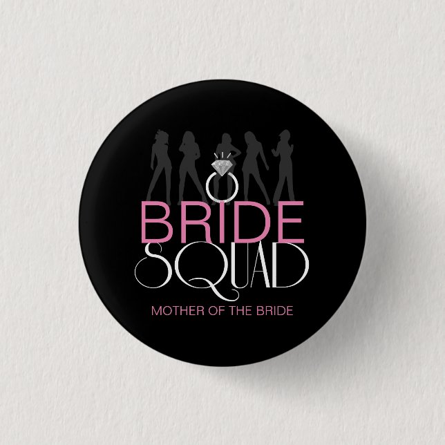Bóton Redondo 2.54cm Bride Squad Silhouettes White no Dark ID252 (Frente)