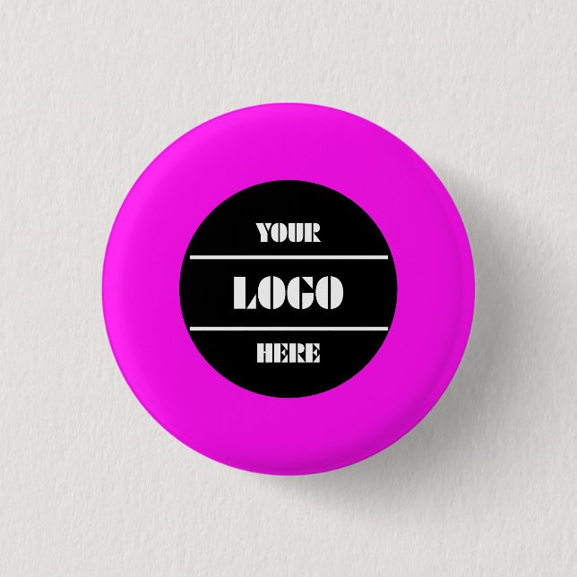 Bóton Redondo 2.54cm Bright Neon Pink Personalized Circle Badge Button (Frente)