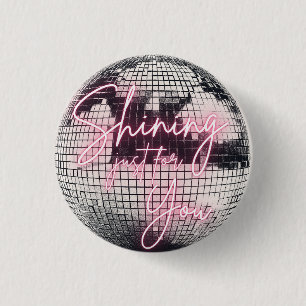 Bóton Redondo 2.54cm Brilhando Apenas Para Você Bola Espelho