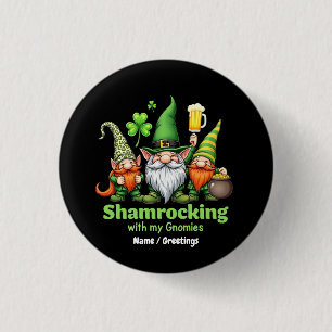 Bóton Redondo 2.54cm Brincando com Meus Gnomies Engraçado St. Patrick's