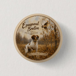 Bóton Redondo 2.54cm Brittany Spaniel e narceja 