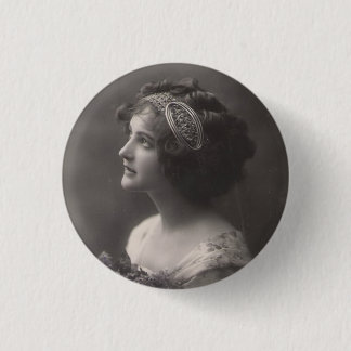 Bóton Redondo 2.54cm Broche chapa dama vintage