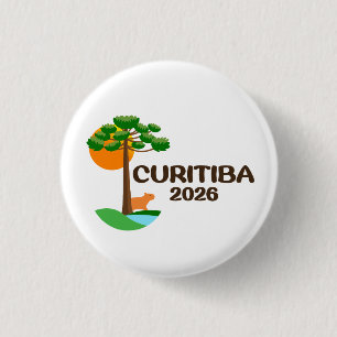 Bóton Redondo 2.54cm Broche da Convenção Internacional de Curitiba Bras