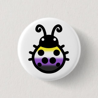 Bóton Redondo 2.54cm Broche de Joia de Ladybug Orgulho Não Binário