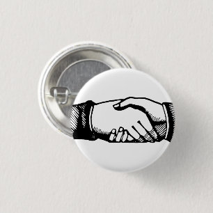 Bóton Redondo 2.54cm Broche de Parabéns Aperto de Mãos Mãos Vintage Ret