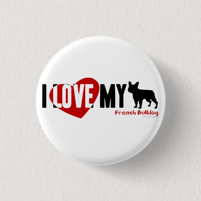 Bóton Redondo 2.54cm Buldogue Francês (Frente)