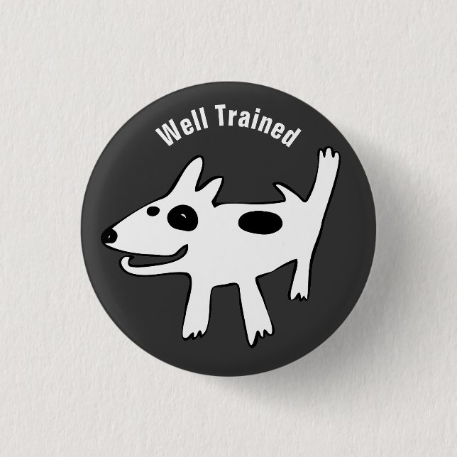 Bóton Redondo 2.54cm Bull Terrier Bem treinado (Frente)