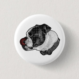 Bóton Redondo 2.54cm Bulldog Cherry Pin