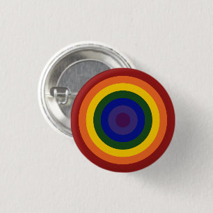 Bóton Redondo 2.54cm Bullseye do arco-íris