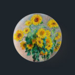Bóton Redondo 2.54cm Buquê de Sunflower Claude Monet<br><div class="desc">Buquê de girassóis. Claude Monet. 1881. Reprodução de famosas imagens de arte no dominio público.</div>