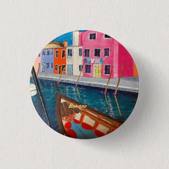 Bóton Redondo 2.54cm Burano Veneice Itália (Frente)