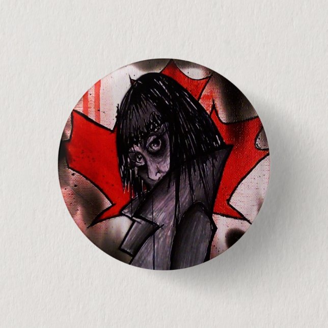 Bóton Redondo 2.54cm Burnin abaixo da casa branca (Frente)