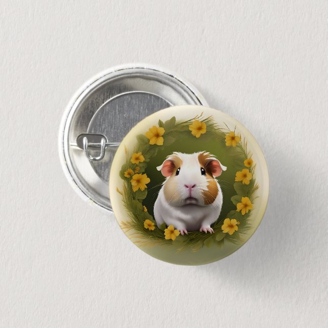 Bóton Redondo 2.54cm ButterCup Pig, (Frente & Verso)