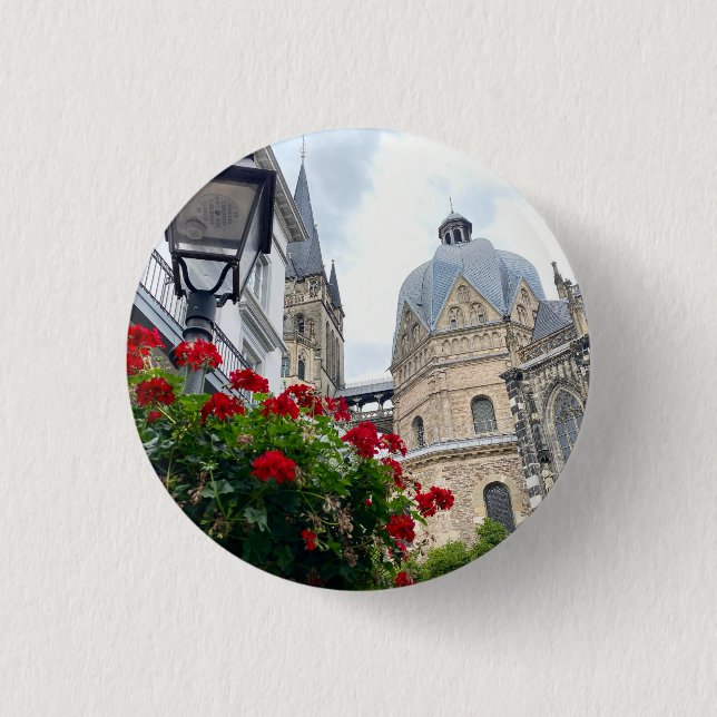Bóton Redondo 2.54cm Button Aachen Dom (Frente)