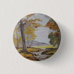 Bóton Redondo 2.54cm Button Ann Hayes Painting Forest Stream