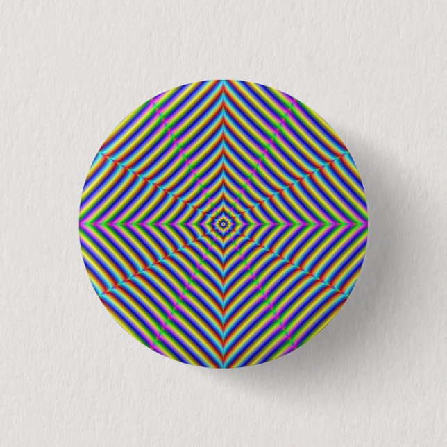 Bóton Redondo 2.54cm Button Dizzy Geometry (Frente)