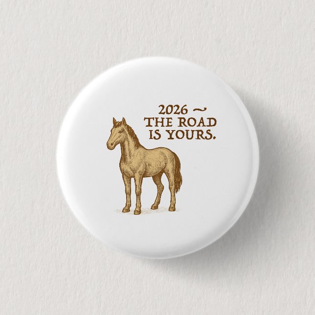 Bóton Redondo 2.54cm Button with motivational text and horse (Frente)