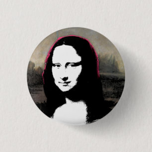 Bóton Redondo 2.54cm Cabeça de Mona Lisa