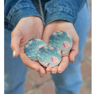 Bóton Redondo 2.54cm Cabeça de ouriço bonita com balões de aniversário,