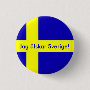 Bóton Redondo 2.54cm Caças Sverige Button älskar