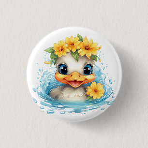 Bóton Redondo 2.54cm Cachorro Pato Cachorro Patos Brincadeiras flores
