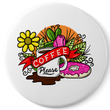 Café e Rosquinha de Tatuagem Colorida