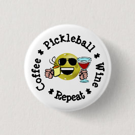 Bóton Redondo 2.54cm Café, Pickleball, Vinho, Repetir Viciado em Pickle
