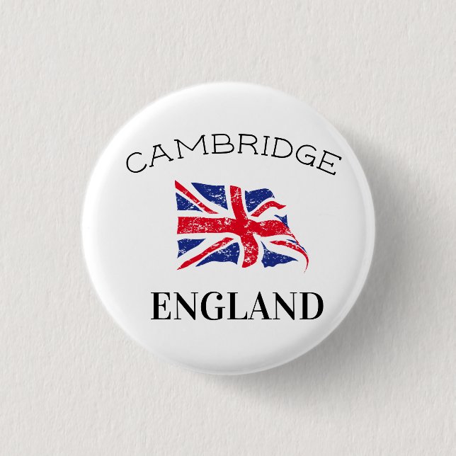 Bóton Redondo 2.54cm Cambridge England UK Flag (Frente)