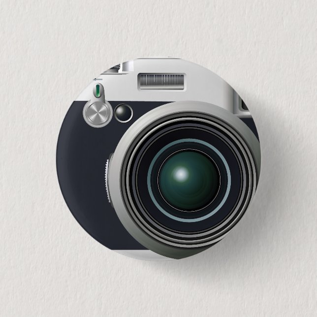Bóton Redondo 2.54cm Câmera preta antiga (Frente)